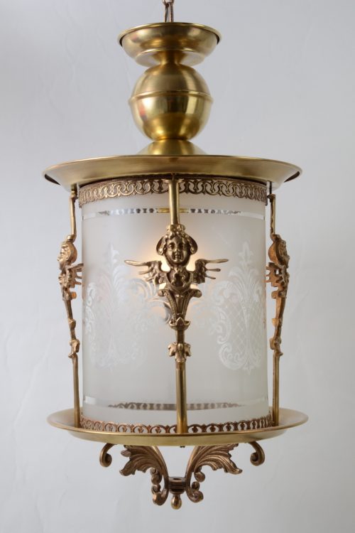 Śliczna lampa lampion anioł złoty Hiszp.590