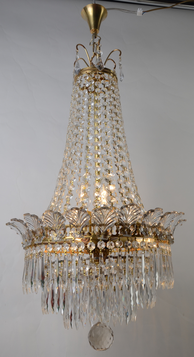 Wyjątkowa lampa pałacowa kryształy Hiszp. 902