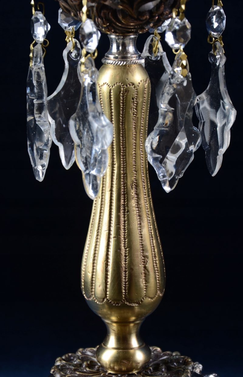 Wspaniała srebrno-złota lampka klosz Hiszp. 205