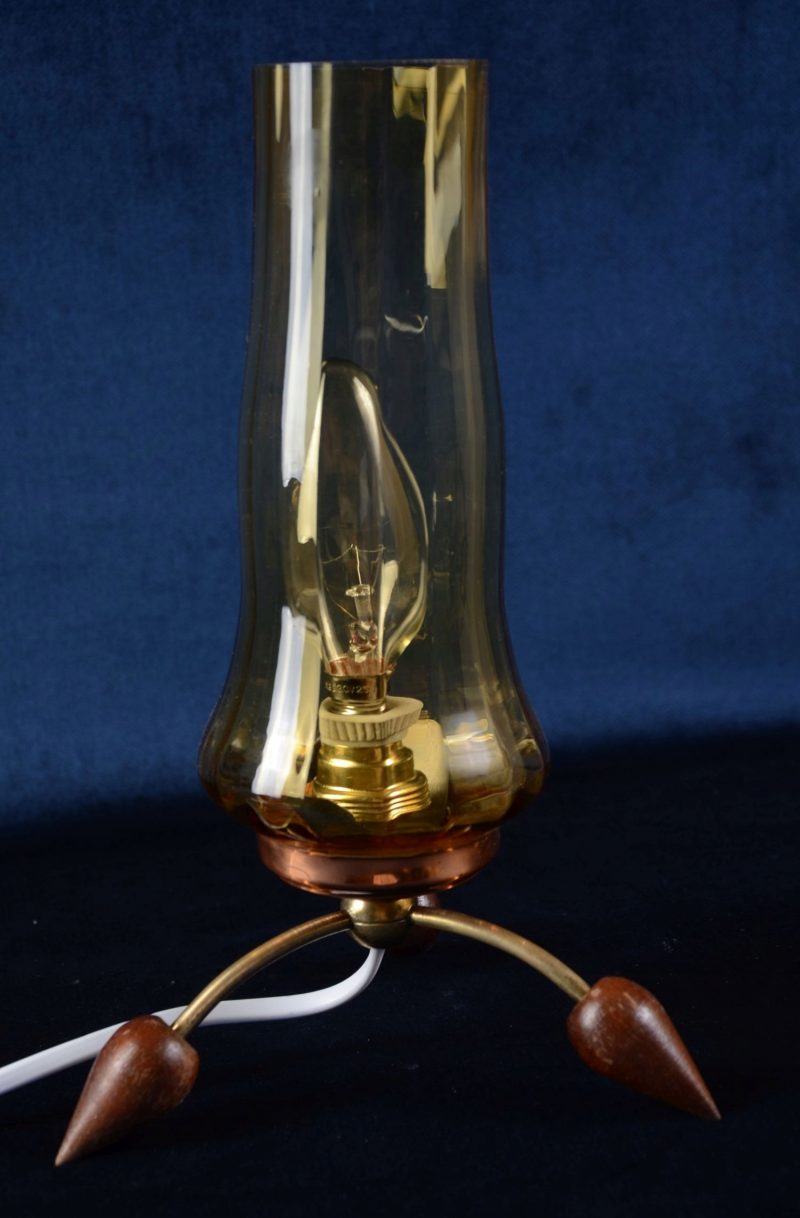 Stylowa lampka stojąca herbaciany klosz Hiszp. 200