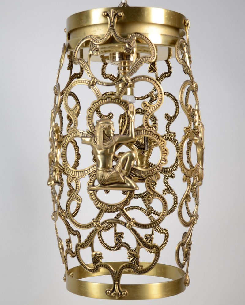 Lampa egipska postać mosiądz Hiszpania lata 60- 95