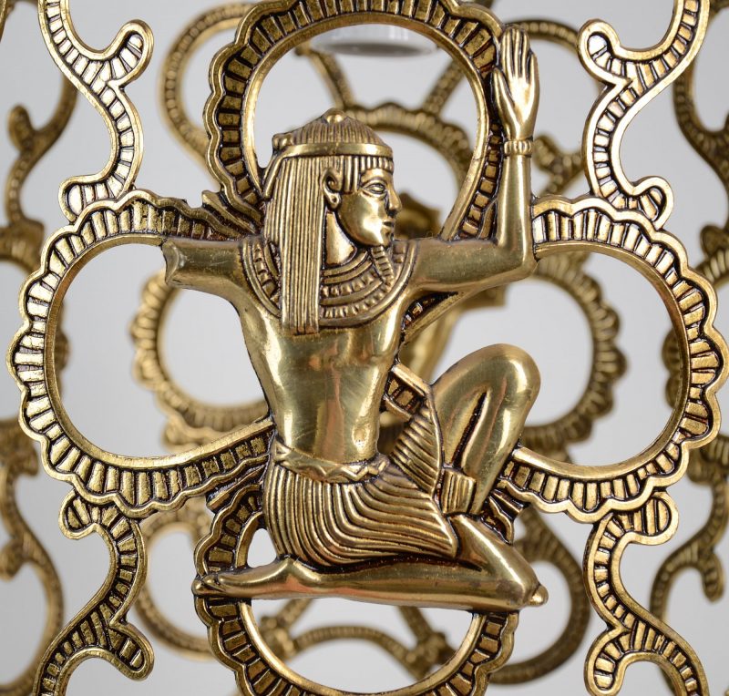 Lampa egipska postać mosiądz Hiszpania lata 60- 95
