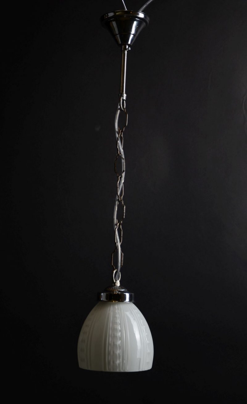 Stylowa lampa biała kula art deco Hiszpania 40-142
