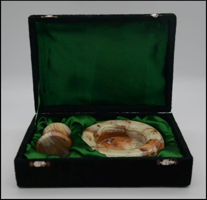 Stylowy zestaw zapalniczka popielnica onyx 1402 - obrazek 3