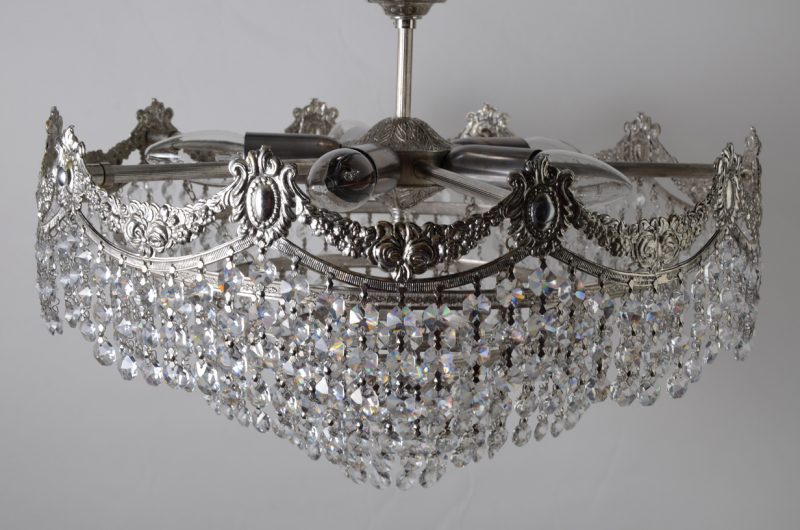 Śliczna srebrna lampa kryształ Hiszp-995 - obrazek 8