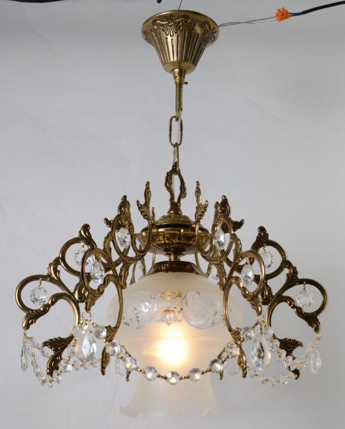 Oryginalna lampa z kloszem kryształy Hiszp.1062