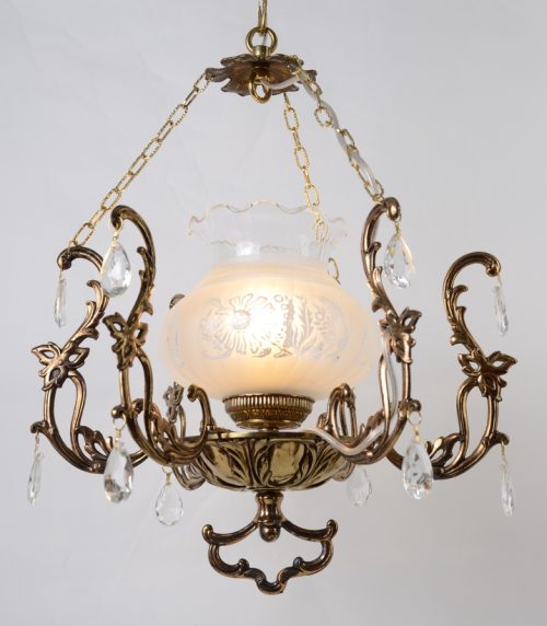 Śliczna lampa z kloszem kryształy Hiszp.1065