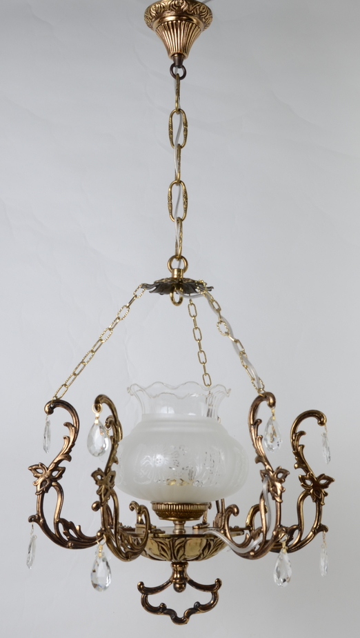 Śliczna lampa z kloszem kryształy Hiszp.1065 - obrazek 6