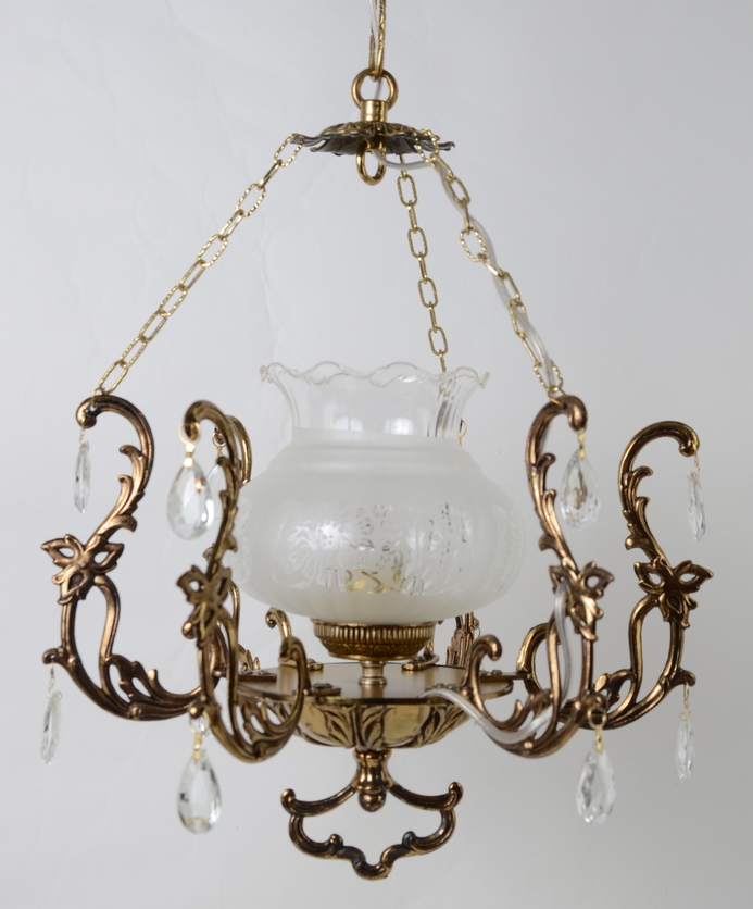 Śliczna lampa z kloszem kryształy Hiszp.1065 - obrazek 7