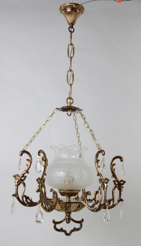 Śliczna lampa z kloszem kryształy Hiszp.1065 - obrazek 8