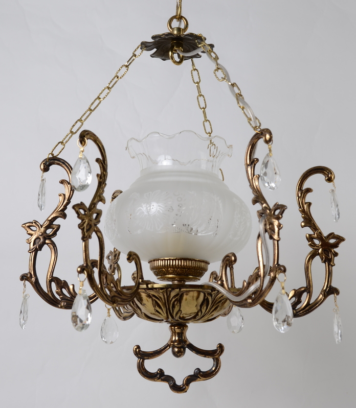 Śliczna lampa z kloszem kryształy Hiszp.1065 - obrazek 9