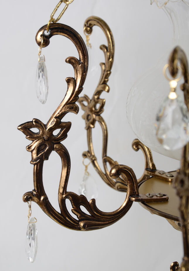 Śliczna lampa z kloszem kryształy Hiszp.1065 - obrazek 10