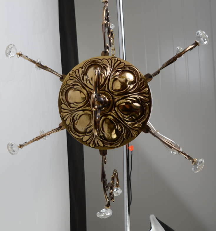 Śliczna lampa z kloszem kryształy Hiszp.1065 - obrazek 11