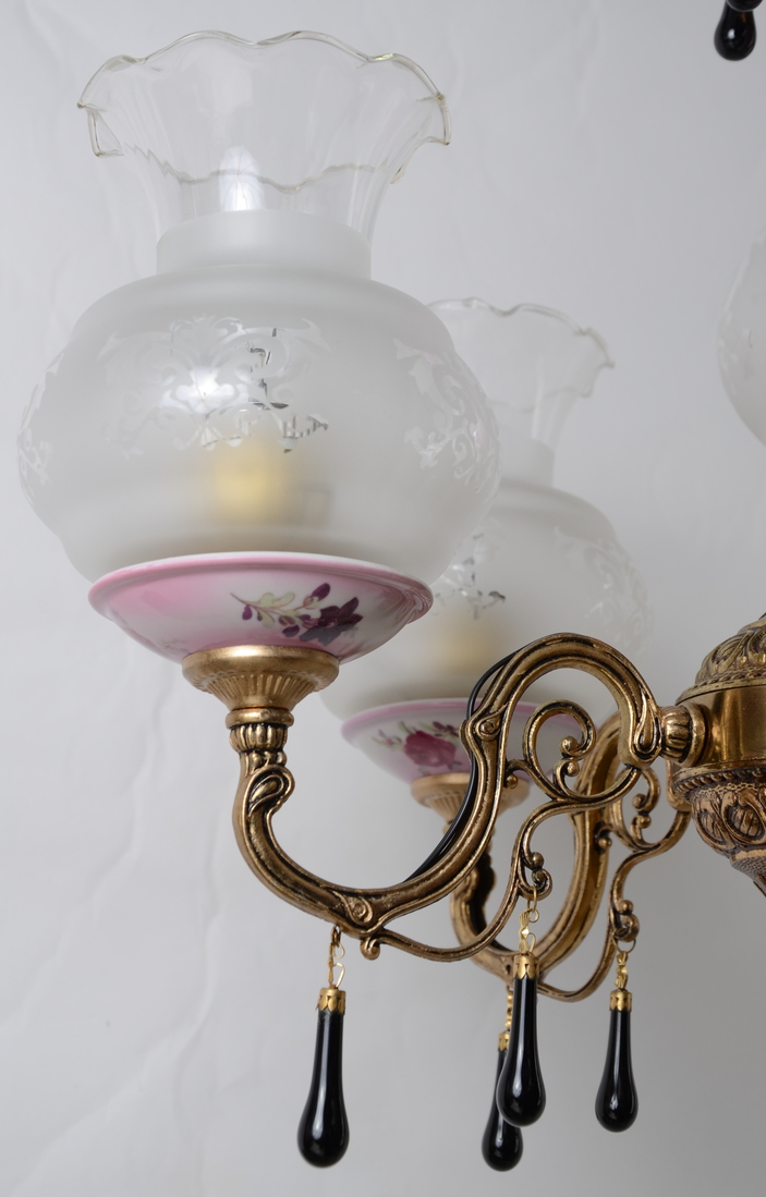 Lampa 5 ramienna różowa porcelana Hiszp. 1068 - obrazek 5