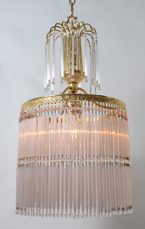 Stylowy żyrandol secesja sople Hiszp.1071