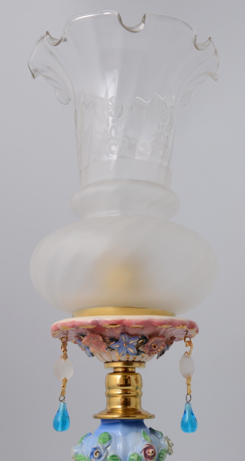 Oryginalny komplet 2 x lampka porcelana klosz Port. 545 - obrazek 6