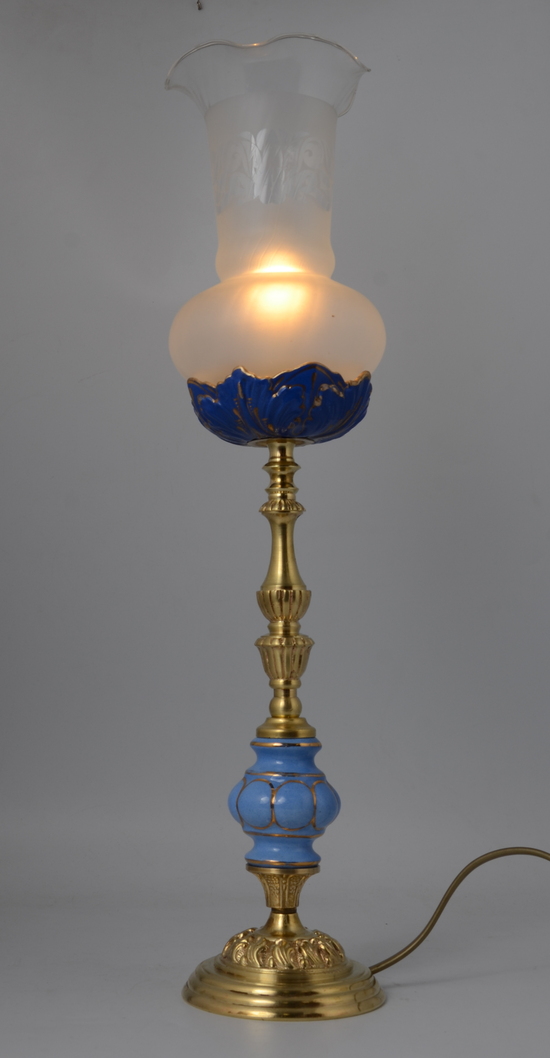 Oryginalna złota lampka porcelana klosz 546 - obrazek 3