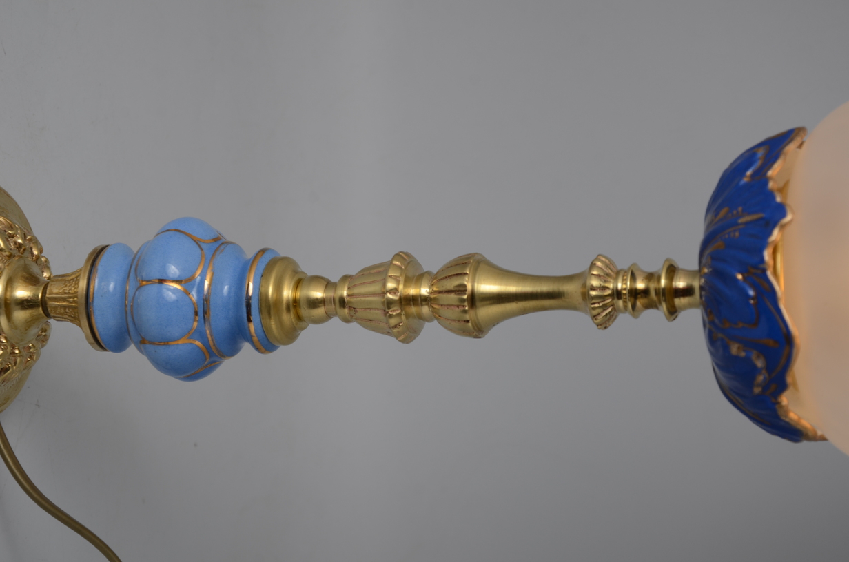 Oryginalna złota lampka porcelana klosz 546 - obrazek 9