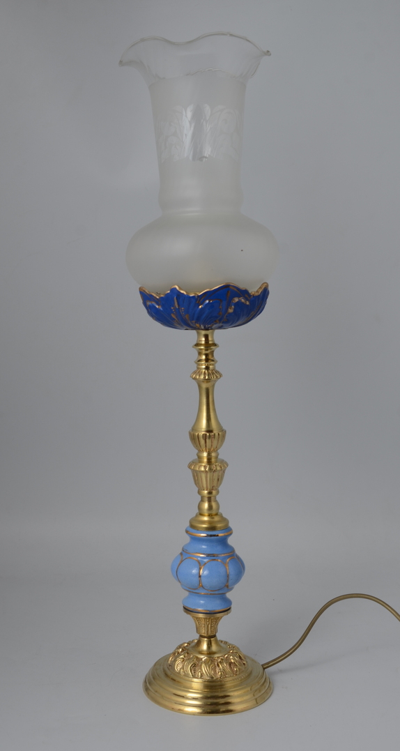 Oryginalna złota lampka porcelana klosz 546 - obrazek 5