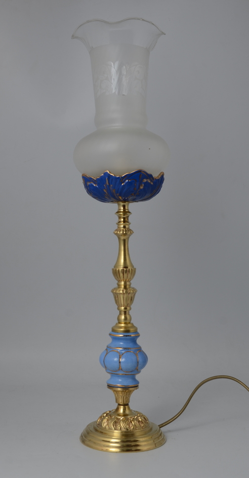 Oryginalna złota lampka porcelana klosz 546 - obrazek 7