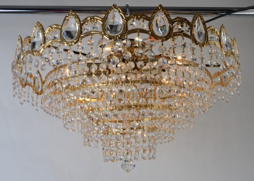 Śliczna złota lampa kryształy Svarowski Hiszp1074