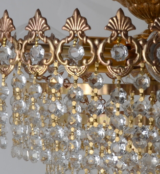 Wyjątkową lampa kryształy mosiądz Hiszp.1076 - obrazek 6