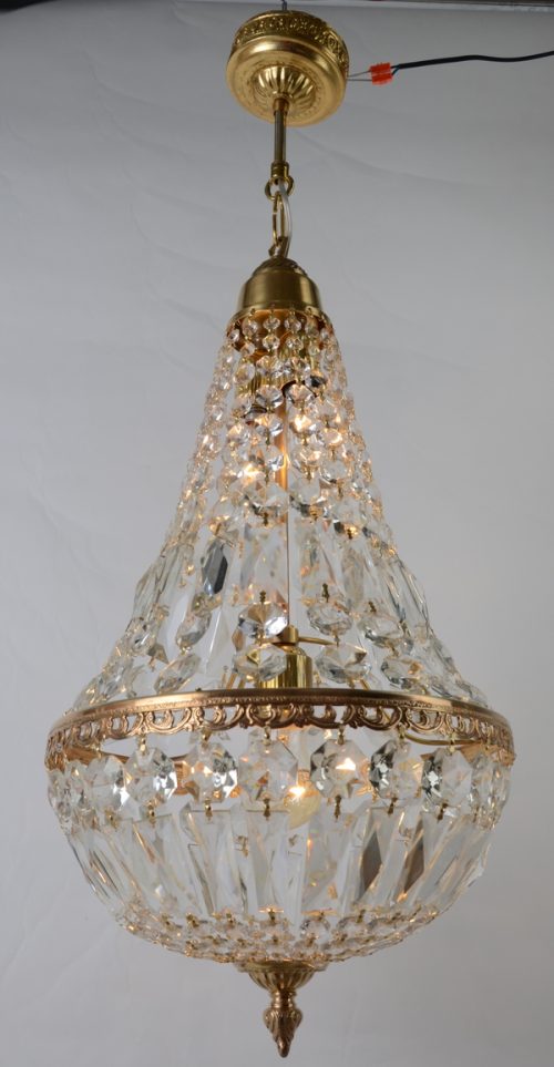 Śliczna lampa pałacowa kryształy Hiszp. 1077