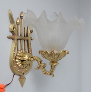 Stylowy złoty kinkiet klosz Hiszp. 486