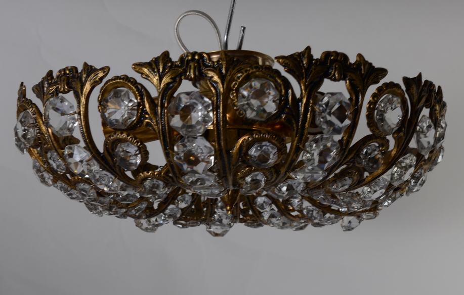Wspaniała lampa plafon liście kryształy Hiszpania 1086 - obrazek 2