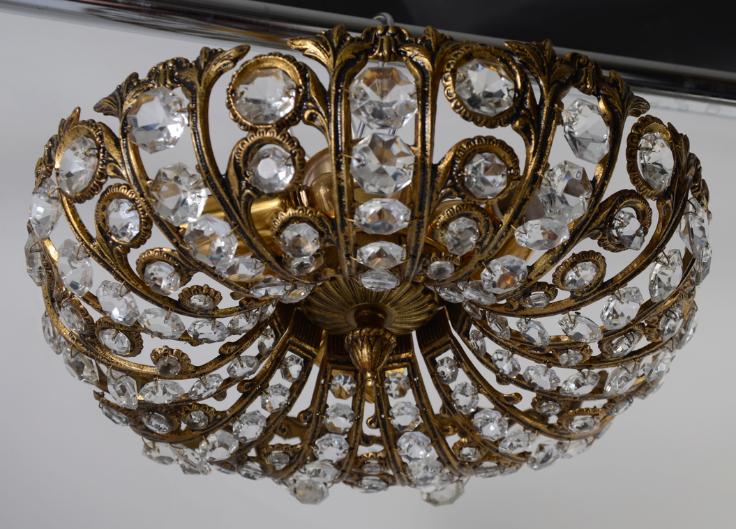 Wspaniała lampa plafon liście kryształy Hiszpania 1086 - obrazek 3