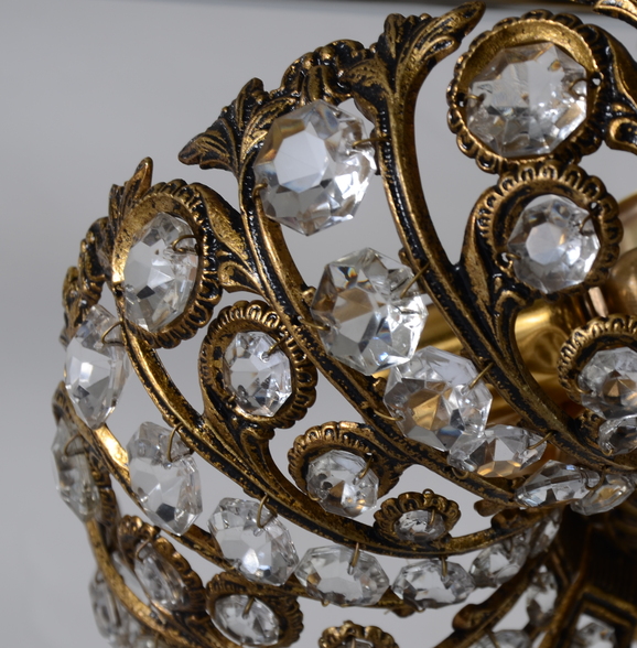 Wspaniała lampa plafon liście kryształy Hiszpania 1086 - obrazek 5