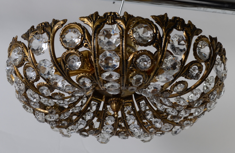 Wspaniała lampa plafon liście kryształy Hiszpania 1086 - obrazek 7