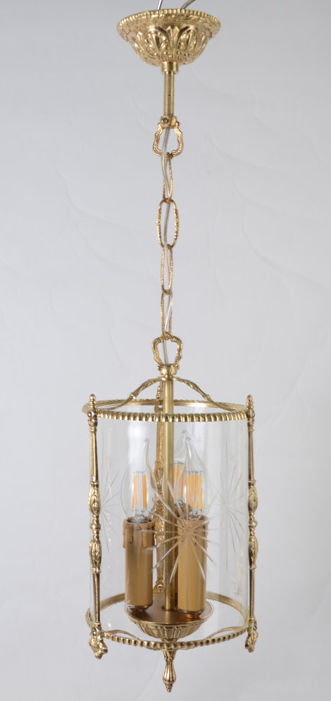 Śliczna lampa lampion złoty Hiszp.1095